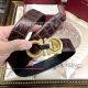 Perfect Replica Salvatoye Ferragamo Black Link Gold Buckle Brown Leather Belt (1)_th.jpg